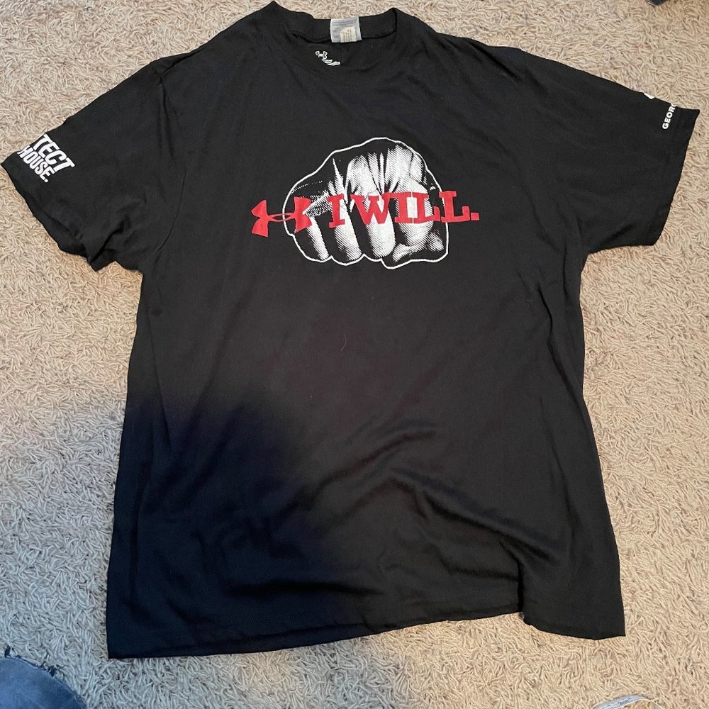 Rare George St. Pierre Under Armour UFC MMA T-Shirt Size Small